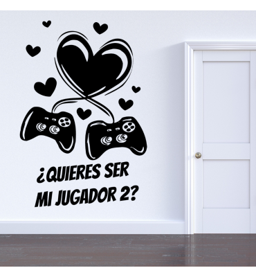 Vinilo San Valentín: "¿Quieres ser mi jugador 2?"