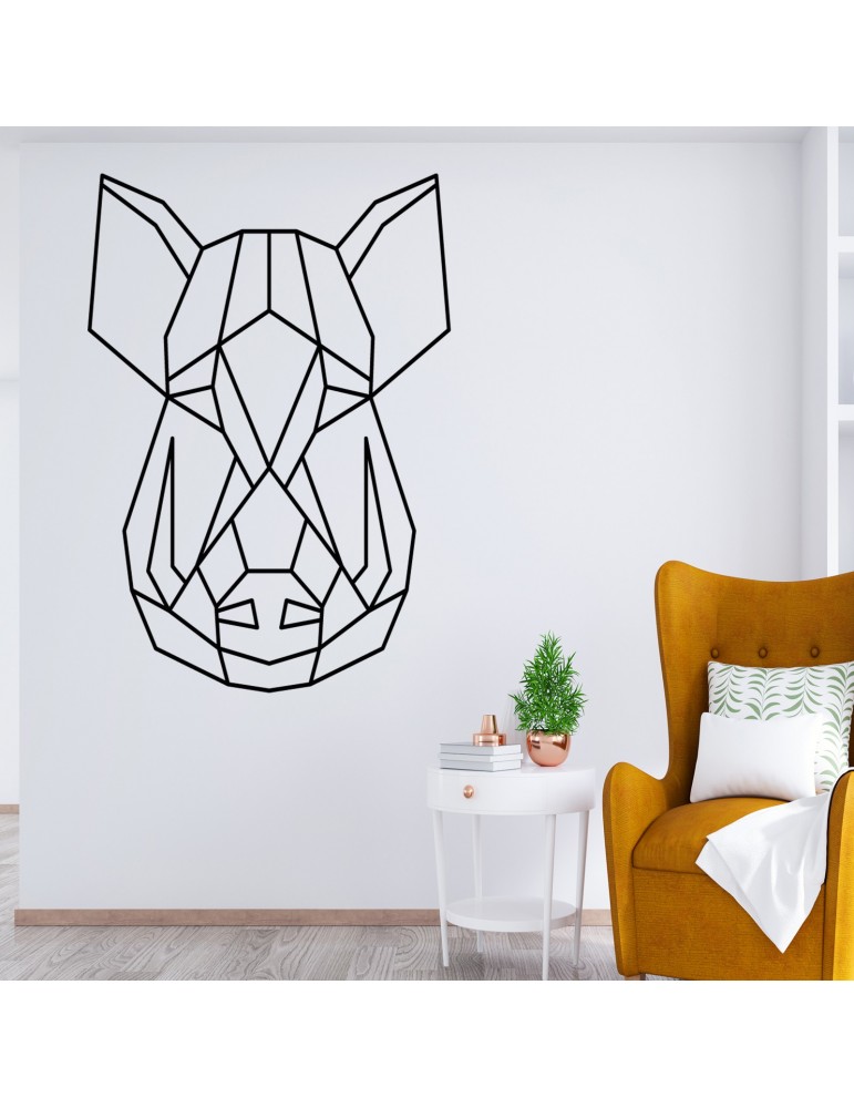 Vinilo decorativo animal jabalí geométrico origami