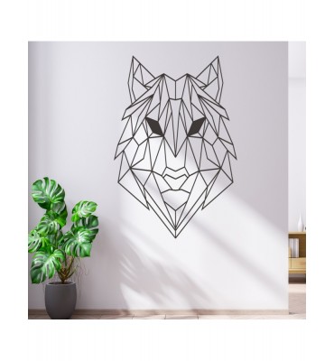 Vinilo decorativo animal lobo geométrico origami