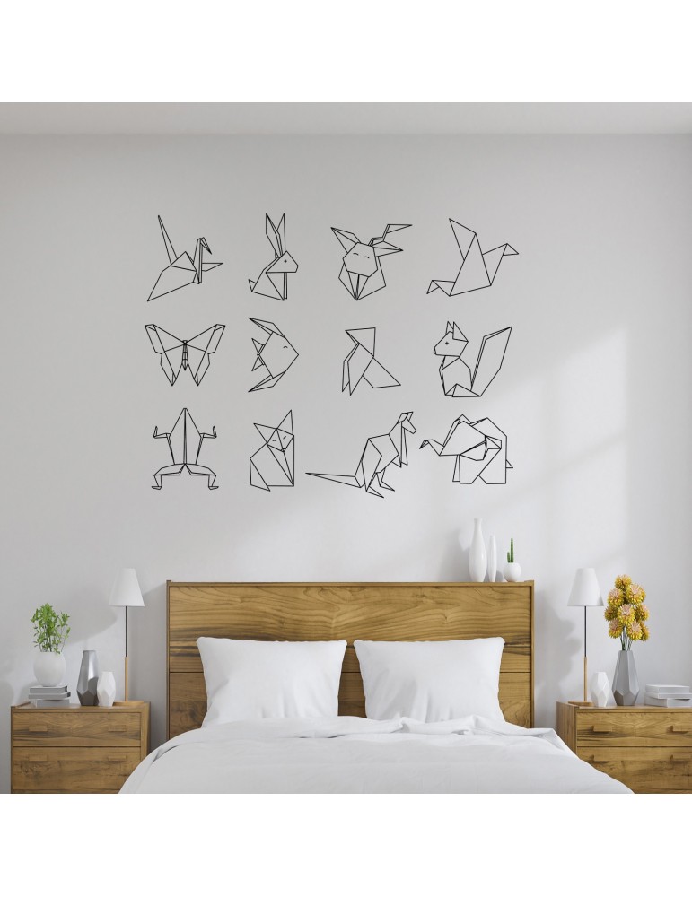 Vinilo decorativo colección de animales geométrica origami