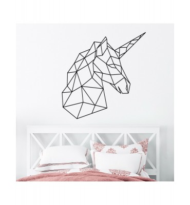 Vinilo decorativo animal unicornio geométrico origami
