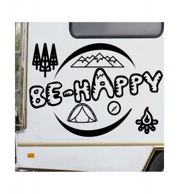 Vinilo autocaravana: Be Happy