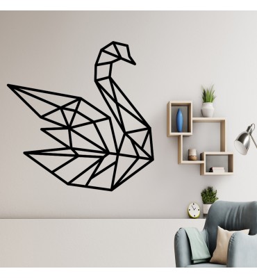Vinilo decorativo animal cisne geométrico origami
