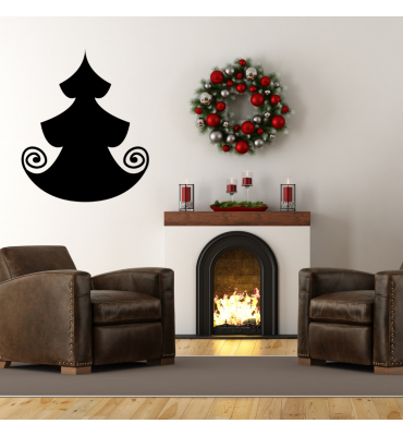 Vinilo decorativo: "árbol de navidad acabado en espiral"